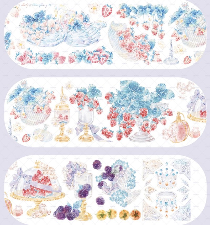 蜜果絢麗派對 PET 紙膠帶 虹光 特殊工藝 10米卷 - 紙膠帶/和紙/PET - 其他材質 多色