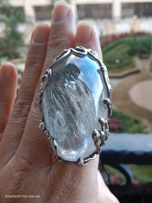 寶藏石光 / Light of Treasure Stone 白水晶手工銀戒 純銀戒指 ~ 啟程 ~Clear Quartz Silver Ring