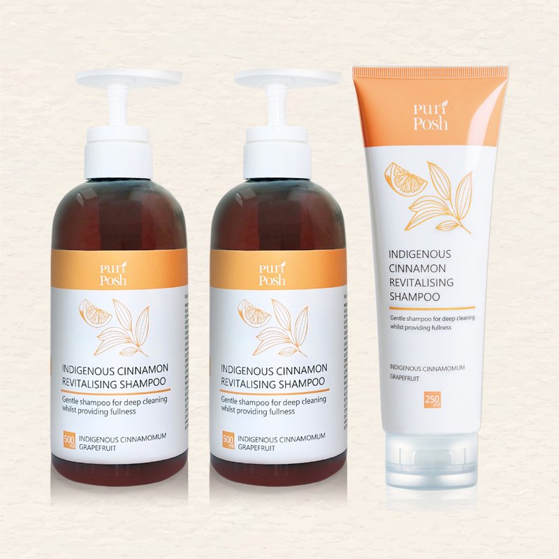 PuriPosh 土肉桂豐澤輕盈洗髮精 買2贈1組 - 台灣植萃頭皮控油 - 洗髮精/餅/皂 - 其他材質 透明