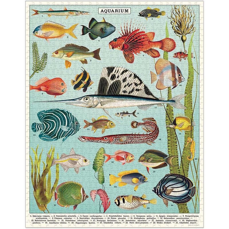 Cavallini & Co.  圓罐1000片拼圖_海底世界 - 拼圖 - 紙 多色