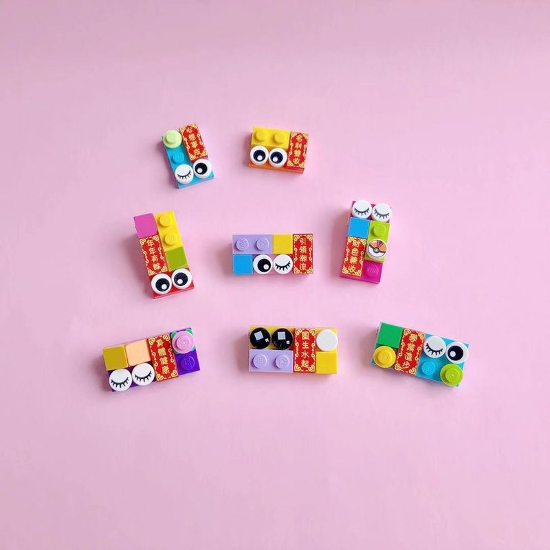 新年LEGO春聯胸针 - 胸針 - 其他金屬 多色