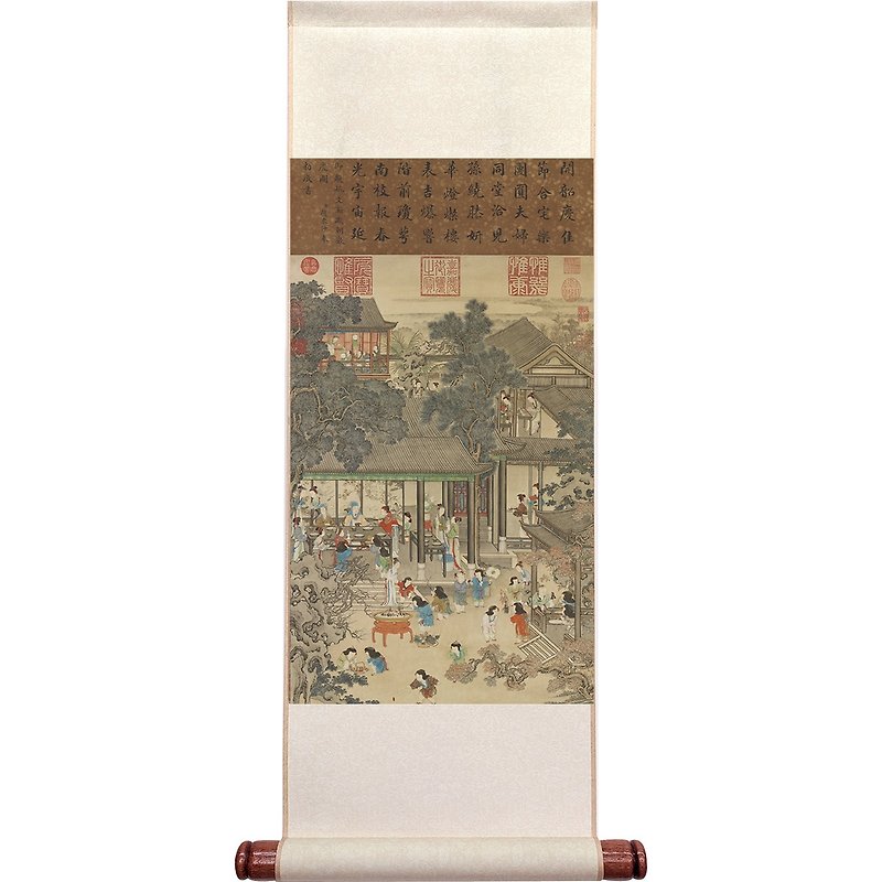 Joy at the New Year, Yao Wen-han, Qing Dynasty, Mini Scroll (M) - Posters - Paper Khaki