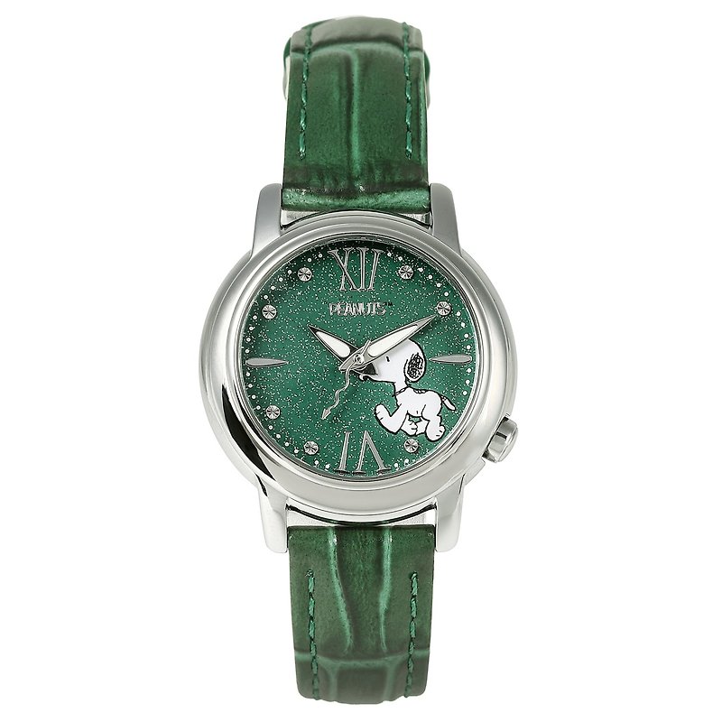 スヌーピー腕時計 世界限定100本 グリーン文字盤 グリーン本革ベルト 日本企画 - 女裝錶 - 其他金屬 綠色