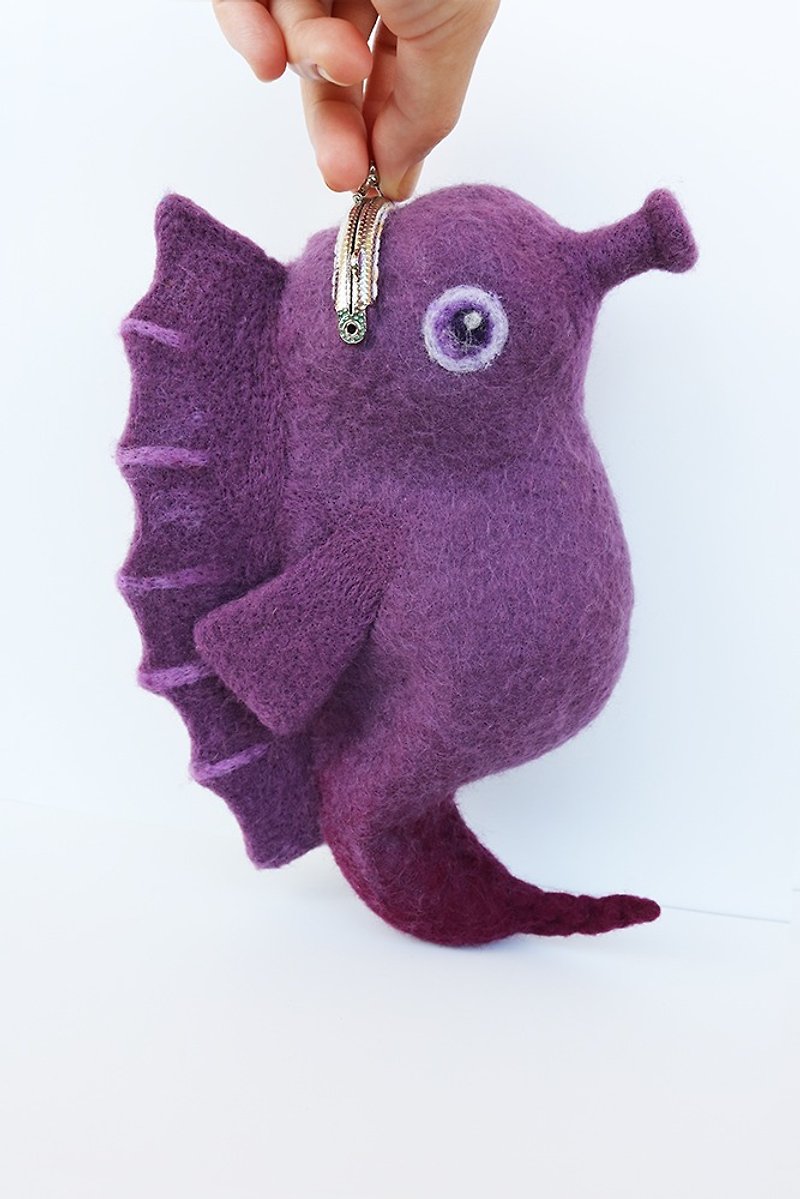 Wool Felt Animals Gold Receiving Pack Marine Series - Hippocampus Made in Taiwan Limited Manual - Toiletry Bags & Pouches - Wool Purple