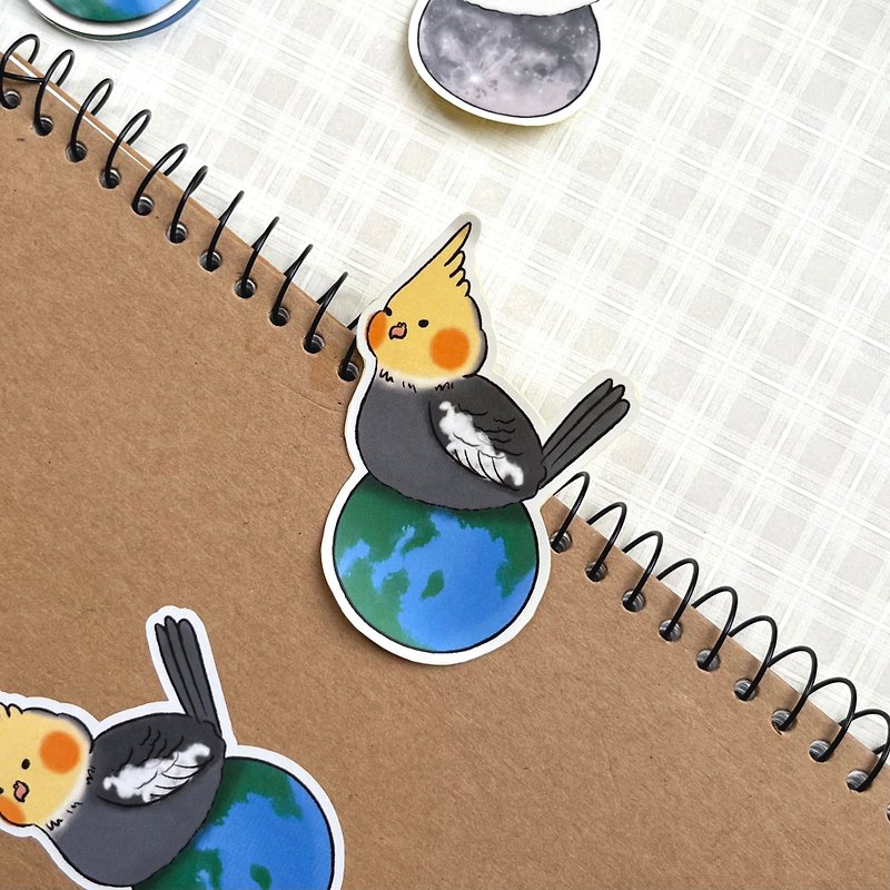 Paper Stickers - Cockatiel Cultural and Creative Stickers | Earth Phoenix Ambird A Bird