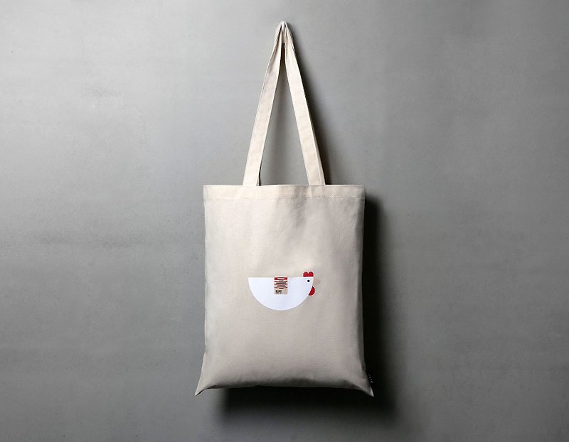 Mu-Ji 母雞 肩背帆布包 - 側背包/斜孭袋 - 其他材質 白色