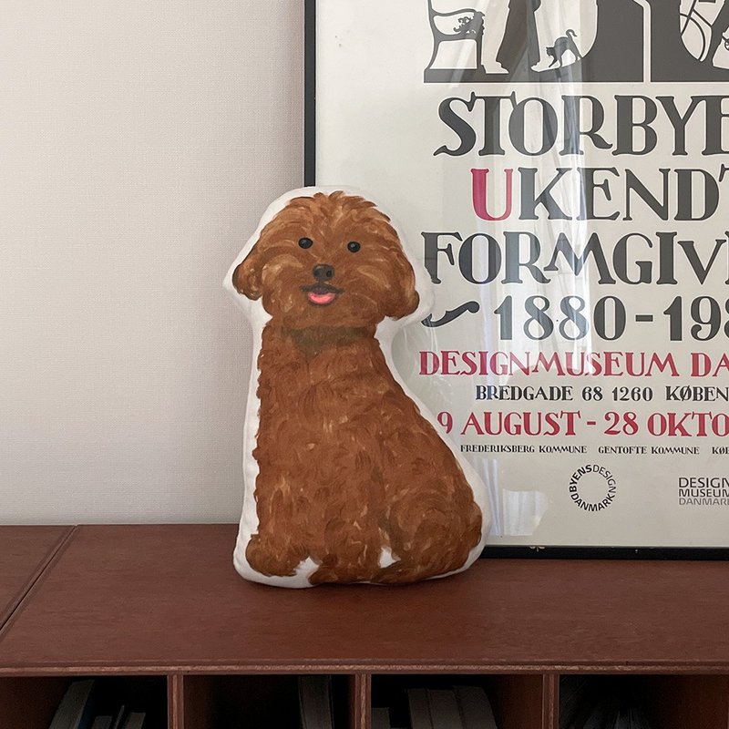 Mori illustration soft pillow cushion - 枕頭/咕𠱸 - 聚酯纖維 咖啡色