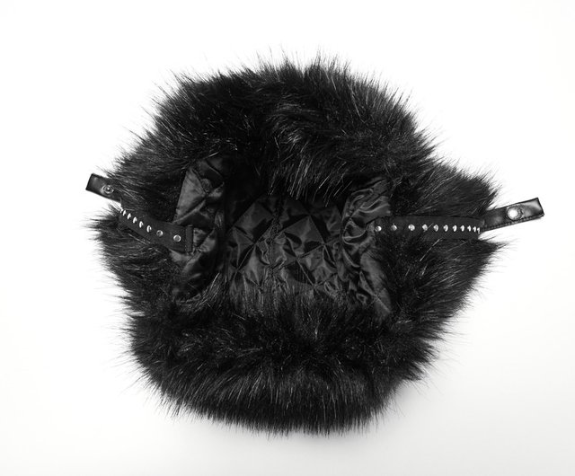 コサックダークウォリアーレザーファーハット（耳当て付き