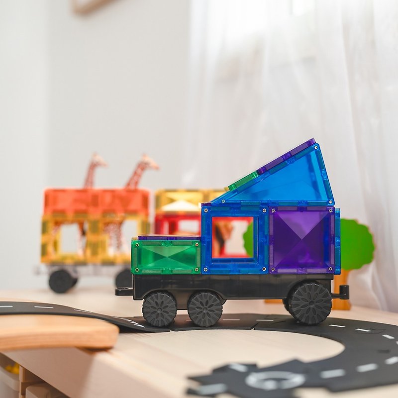 Australia Connetix rainbow magnetic building blocks - magnetic transport vehicle set (50pc) - ของเล่นเด็ก - พลาสติก 