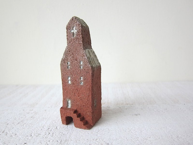 Pottery house series - brick church - เซรามิก - ดินเผา ขาว