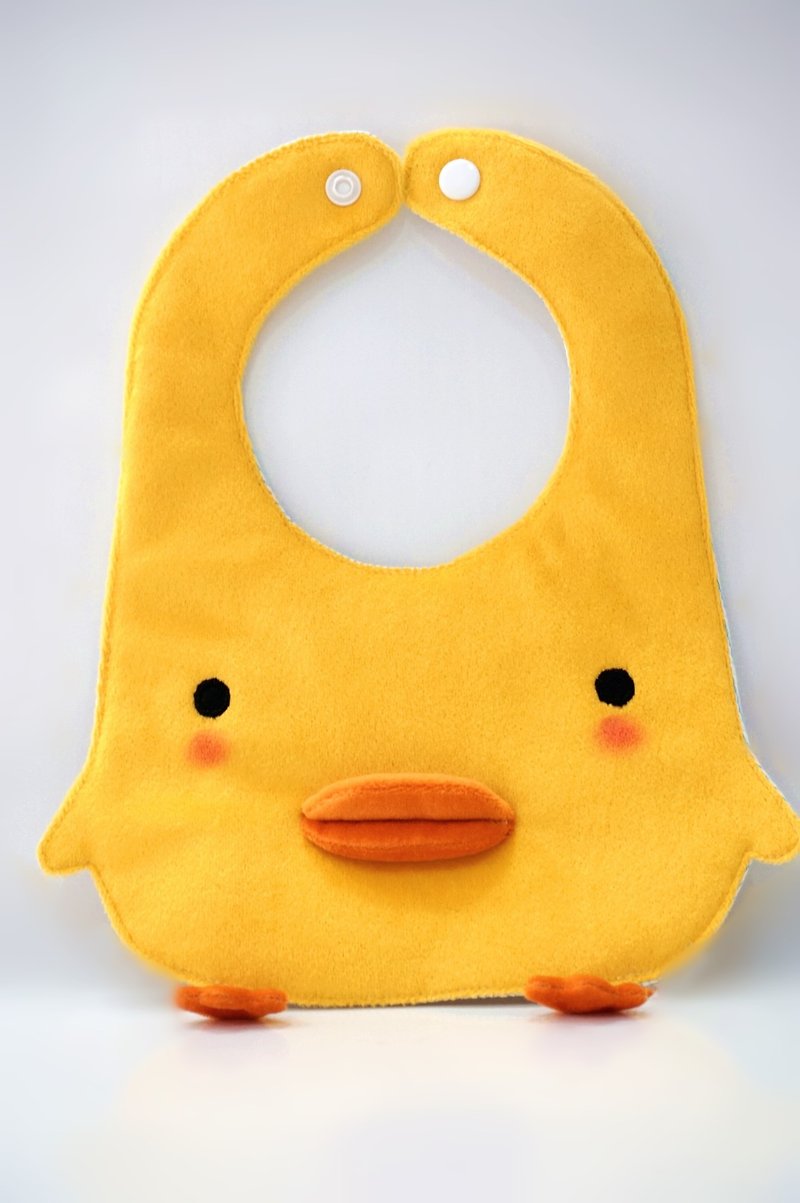 Bucute little yellow duck saliva towel/baby's full moon gift/saliva towel/full moon - ผ้ากันเปื้อน - เส้นใยสังเคราะห์ สีเหลือง