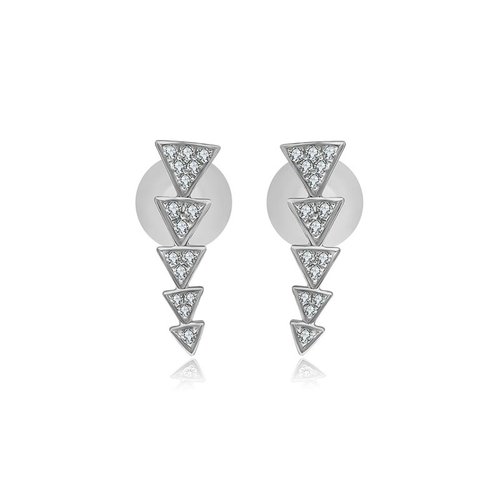Genevieve Collection 18k箭形連結鑽石耳環