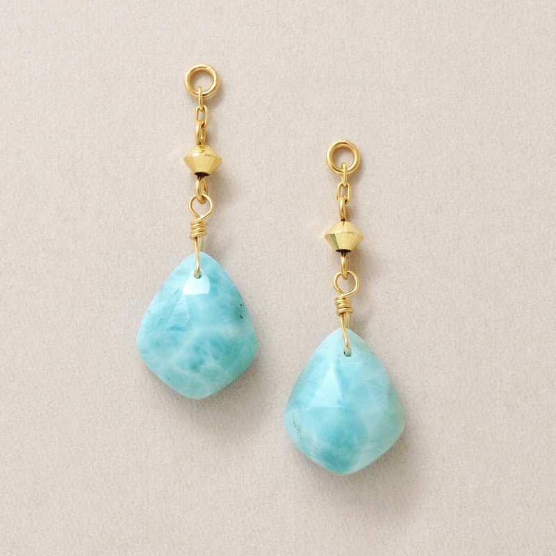 【Palette】 10K Larimar 墜飾 (黃金) - 吊飾/掛飾 - 貴金屬 