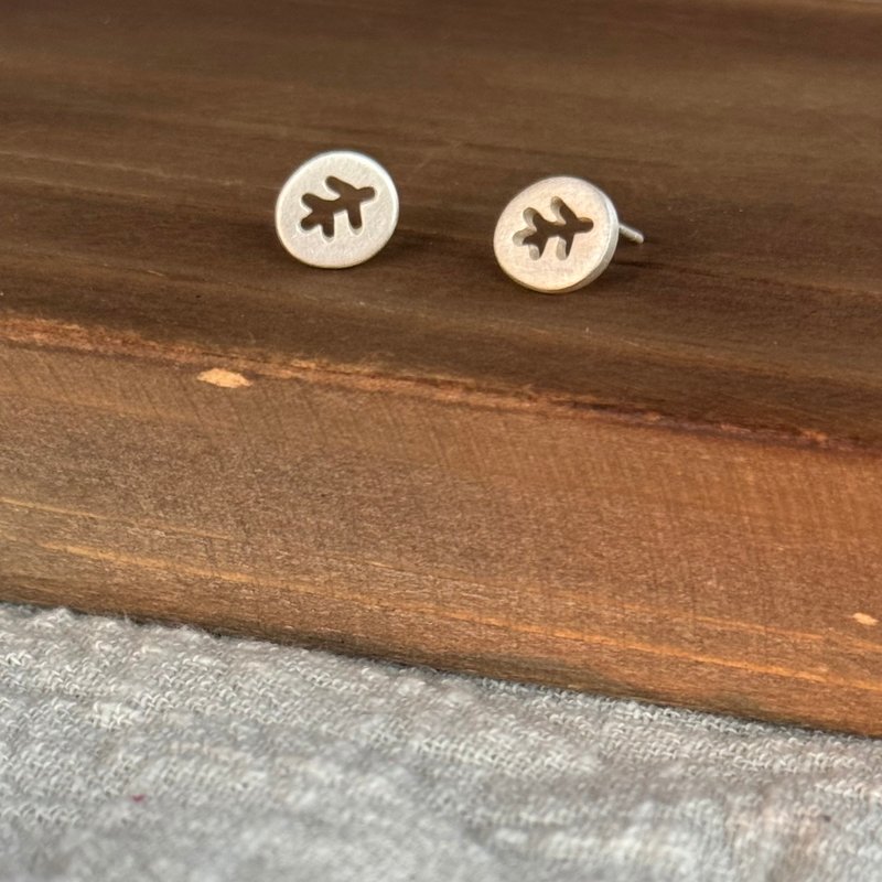 Peperomia rotundifolia (money tree leaf) leaf ornamental plant forest leaf language series 925 sterling silver ear needle - Earrings & Clip-ons - Sterling Silver 