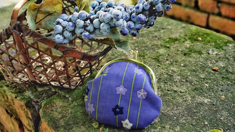 Coin Purse/Koujin Bao/Purple Stem Fragrant Small Mouth Gold Package - Coin Purses - Cotton & Hemp Purple