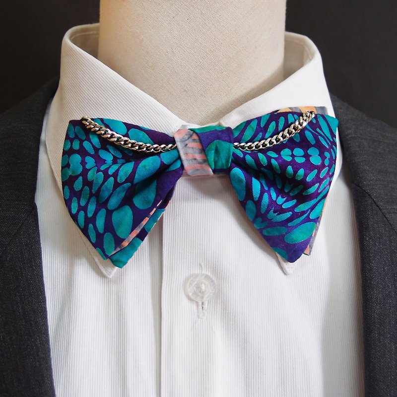 ocean party bowtie - double sided available - Bow Ties & Ascots - Cotton & Hemp Multicolor