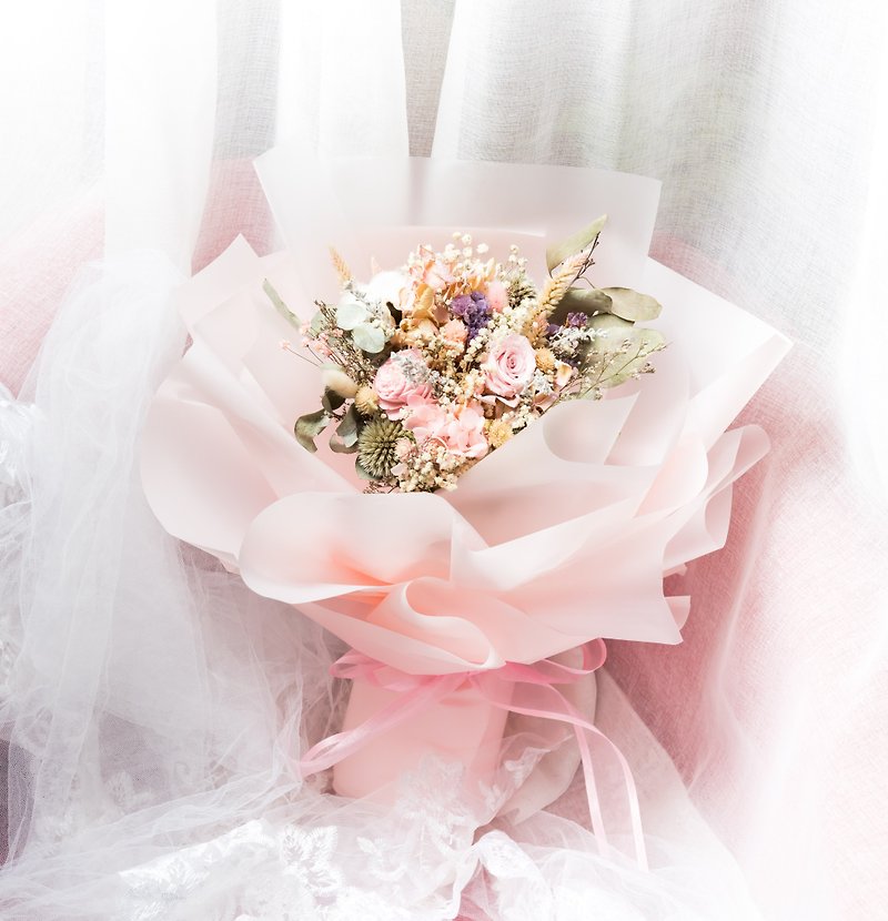 Elegant Nuwa Dry Flower Bouquet Valentine's Day Marriage Wedding Confessor Gift Bouquet - ช่อดอกไม้แห้ง - พืช/ดอกไม้ 