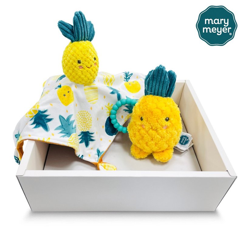 【MaryMeyer】Pineapple classic gift box (hand rattle soothing towel) - Baby Gift Sets - Cotton & Hemp Multicolor