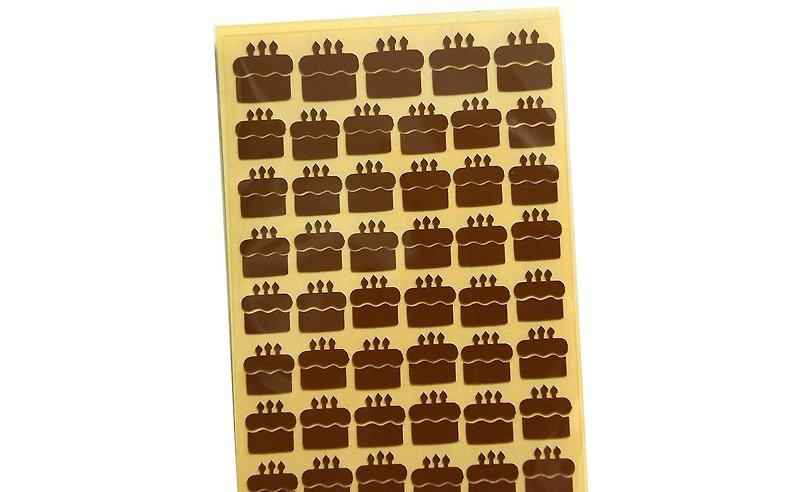 Cake Stickers (37C) - สติกเกอร์ - วัสดุกันนำ้ สีนำ้ตาล