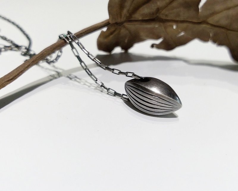 Seed No. 1 925 Silver Clavicle Necklace/Ag No. 056 - สร้อยคอ - เงินแท้ สีเทา