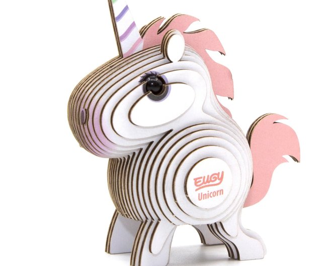 EUGY 3D Paper Puzzle-014 Pink Unicorn