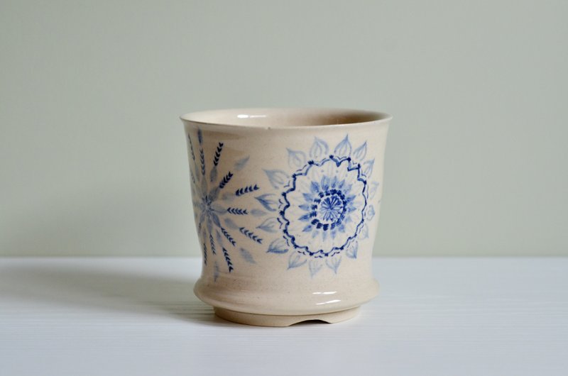 陶盆 | 水墨 | 曼陀羅 - 盆栽/植栽 - 陶 卡其色