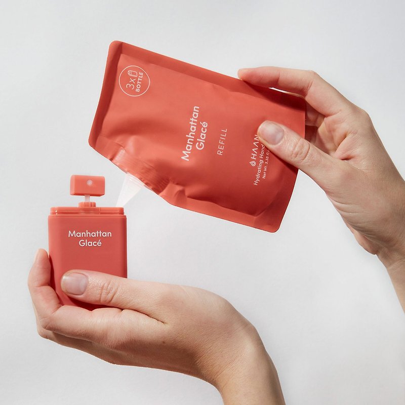 HAAN Pocket + Refill / Manhattan Glace - ผลิตภัณฑ์ล้างมือ - สารสกัดไม้ก๊อก สีแดง