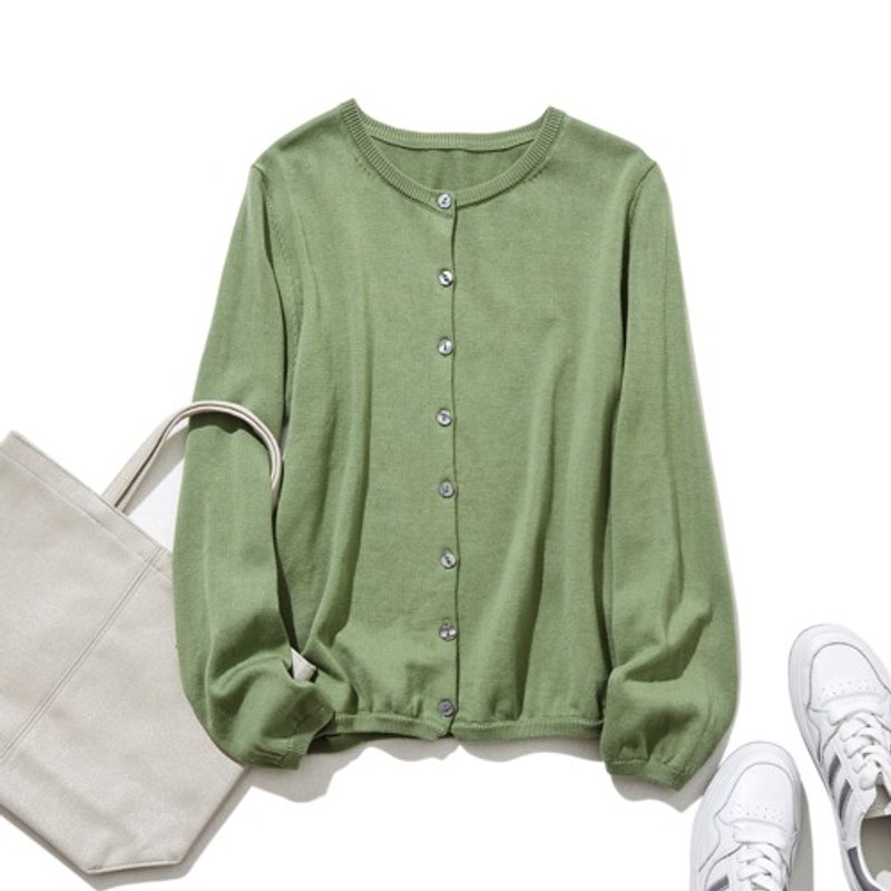 The most reliable and comfortable simple design cotton cardigan long sleeve light green 230301-2 - Women's Sweaters - Other Materials 