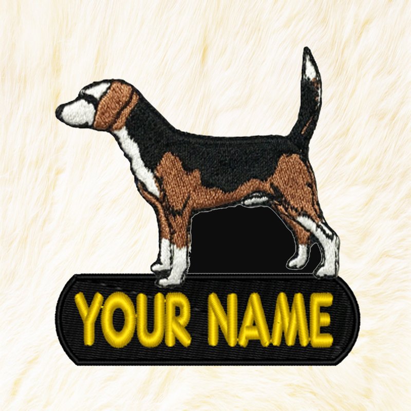 Beagle Personalized Iron on Patch Your Name Your Text Buy 3 Get 1 Free - 編織/刺繡/羊毛氈/縫紉 - 繡線 咖啡色