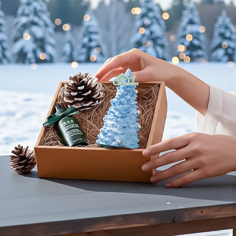 北歐極光聖誕樹擴香禮盒(含30ml品牌香氛油) - 香氛/精油/擴香 - 植物．花 卡其色