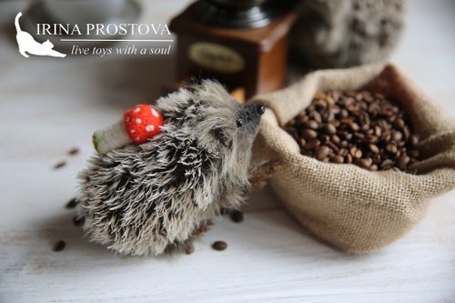 现实玩具作者Irina Prostova Hedgehog baby realistic toy. Ooak toy. Hedgehog stuffed toy