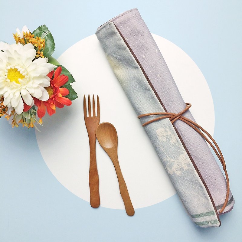 [Customized gift] Dual-purpose tableware environmental protection storage bag cool summer-night placemat tableware bag - Place Mats & Dining Décor - Cotton & Hemp 