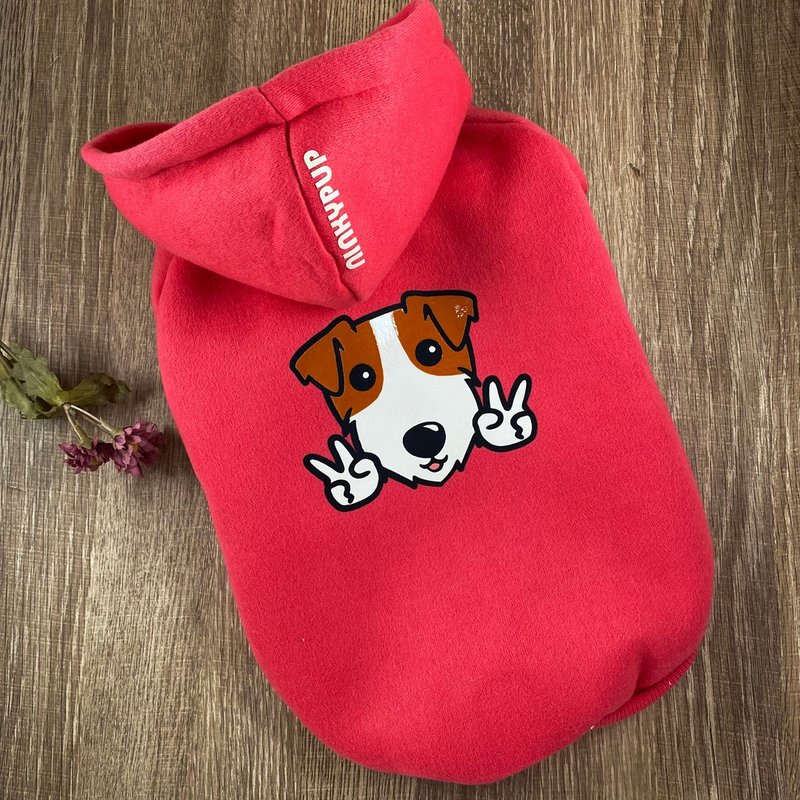 反光冬裝帽T 比YA毛孩款 貴賓及各犬種 - Clothing & Accessories - Cotton & Hemp Red