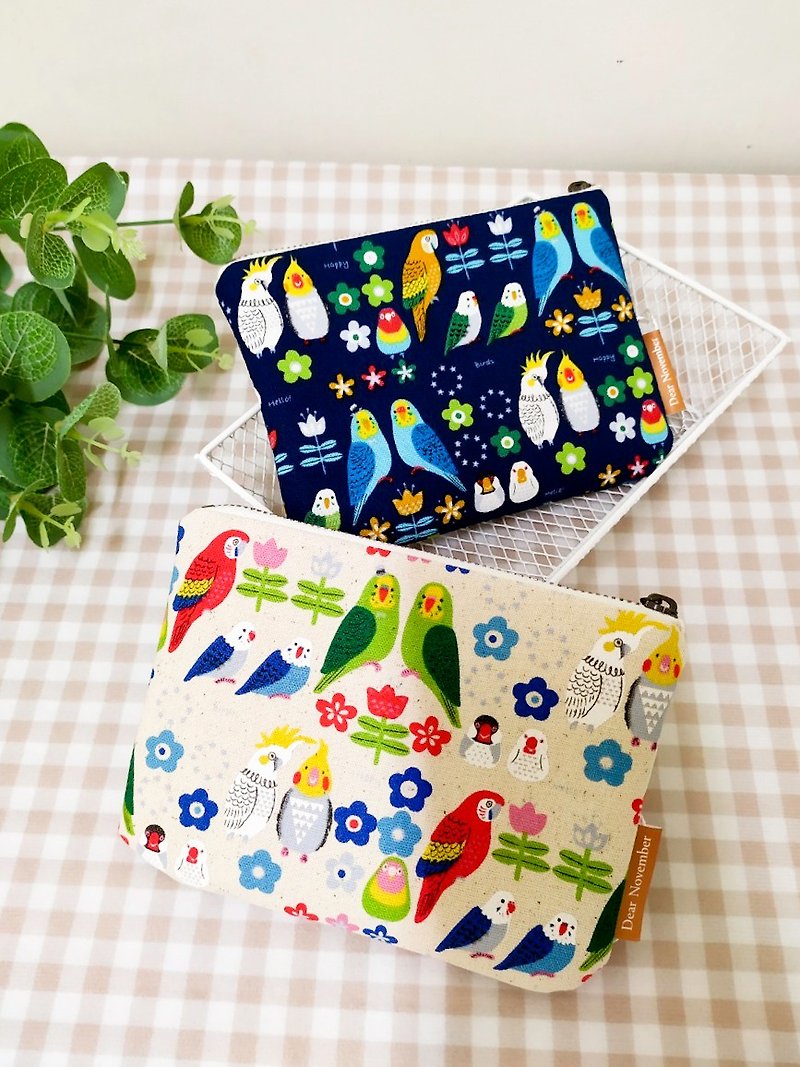 Light-picking series universal bag/coin purse/cosmetic bag/storage bag/cute parrot style - กระเป๋าใส่เหรียญ - ผ้าฝ้าย/ผ้าลินิน หลากหลายสี