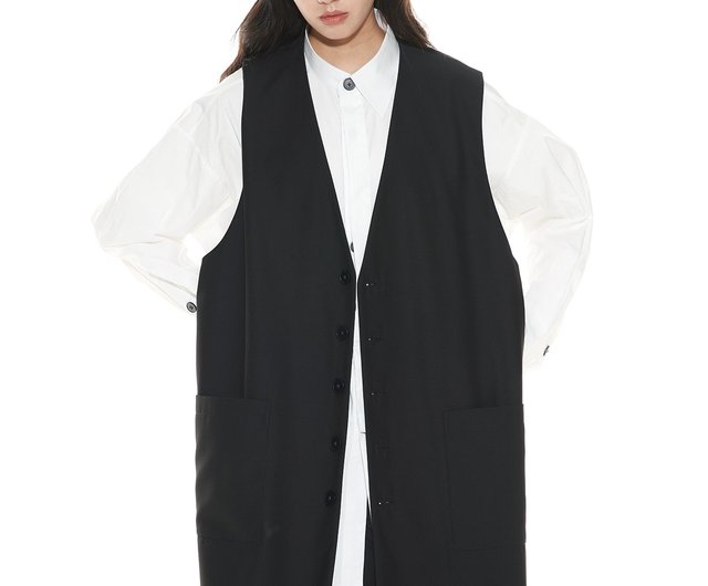 Long vest jacket for men and women in autumn and winter