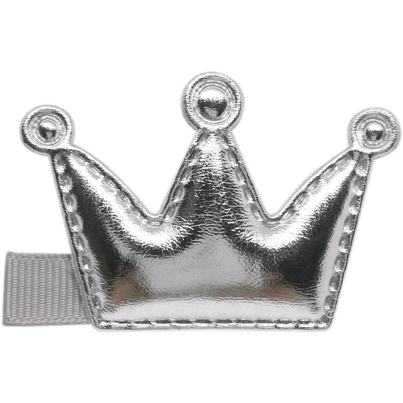 Cutie Bella 皇冠髮夾 全包布手工髮飾Crown-Silver - 髮夾/髮圈 - 聚酯纖維 銀色