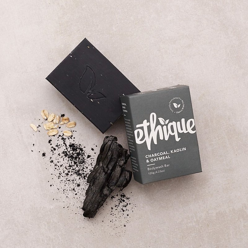 New Zealand Ethique One Carbon Clean - Charcoal, Kaolin, Oats - Body Wash - Concentrate & Extracts Black