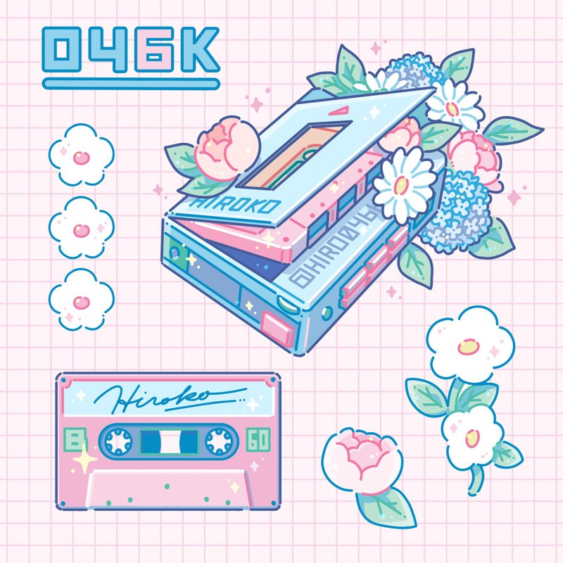 スクエアポストカード  - カセットプレーヤー - 卡片/明信片 - 紙 多色