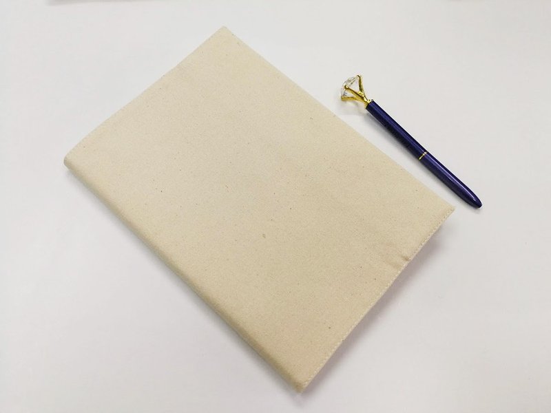 無印帆布素面布書衣(32開A5)SB03 - 書衣/書套 - 棉．麻 白色