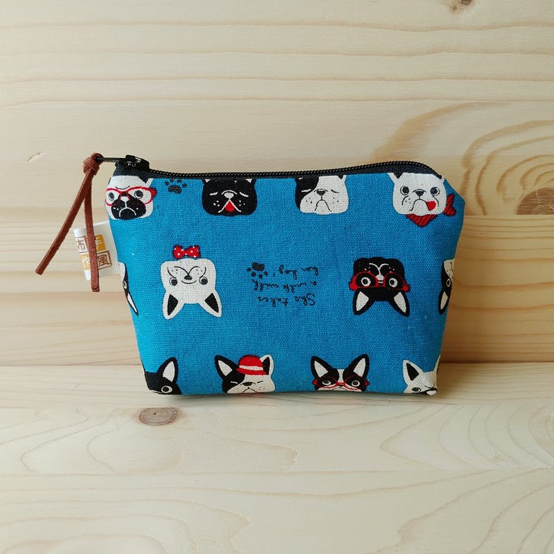 Cute French Coin Purse - กระเป๋าใส่เหรียญ - ผ้าฝ้าย/ผ้าลินิน สีเขียว