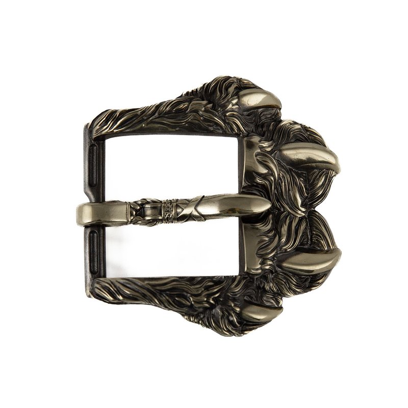 Wolf Paw handmade soild nickel silver belt buckle,beast paw with claws mens belt - 皮帶/腰帶 - 其他材質 銀色