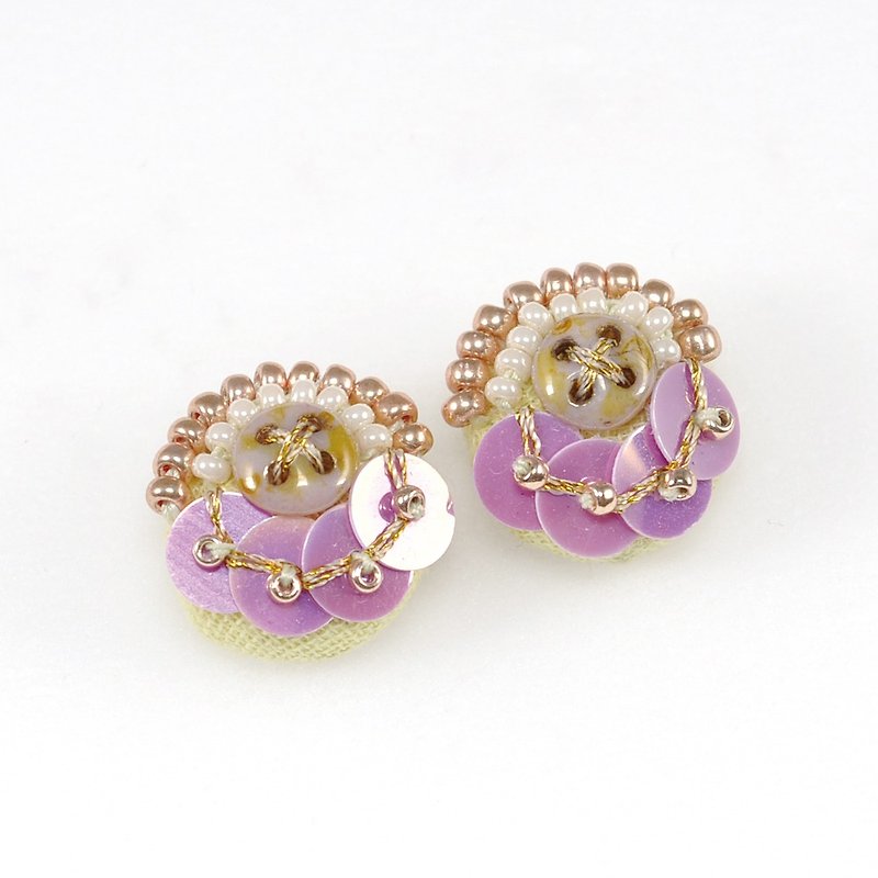 耳環 tiny circle beads earrings,statement earrings,beaded earrings pink 6 - ピアス・イヤリング - プラスチック ピンク