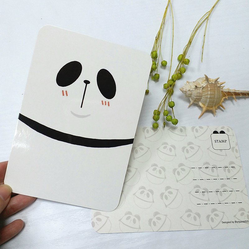 香港オリジナルパンダポストカード-[ホワイトパンダ] - カード・はがき - 紙 ホワイト