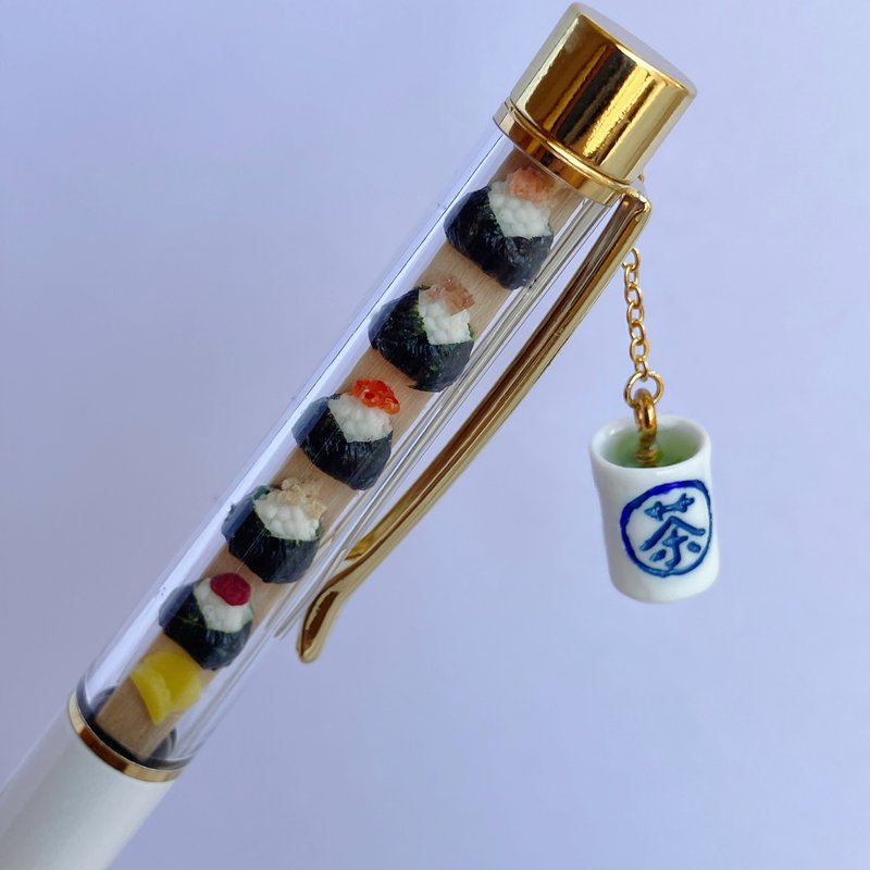 Miniature rice ball ball pen - Ballpoint & Gel Pens - Clay White