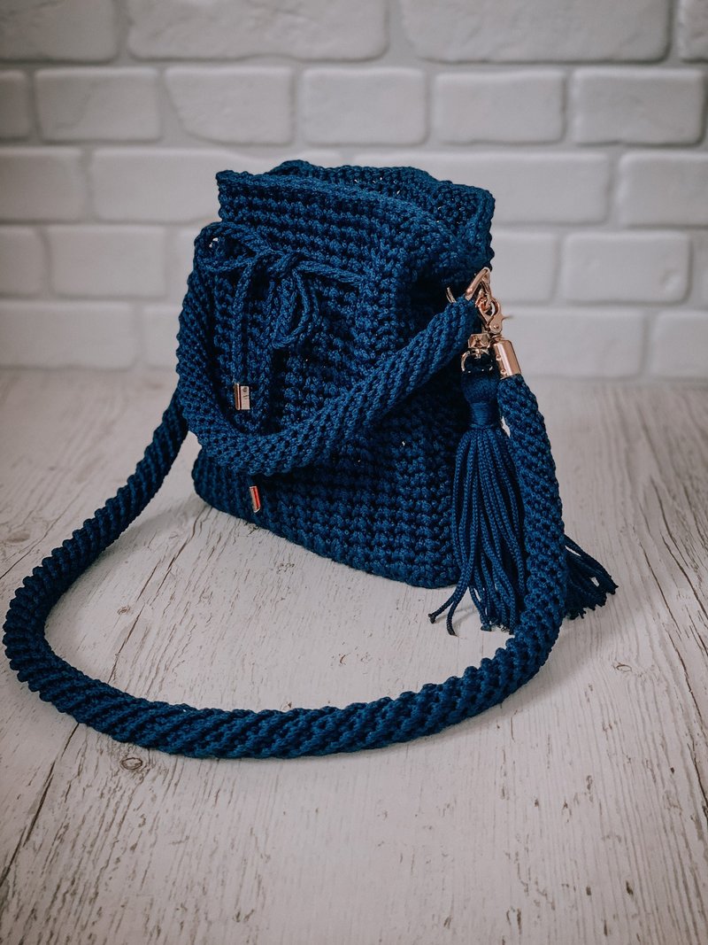 Bag pouch with cord crochet pattern PDF - 手工藝教學/工具書 - 其他材質 