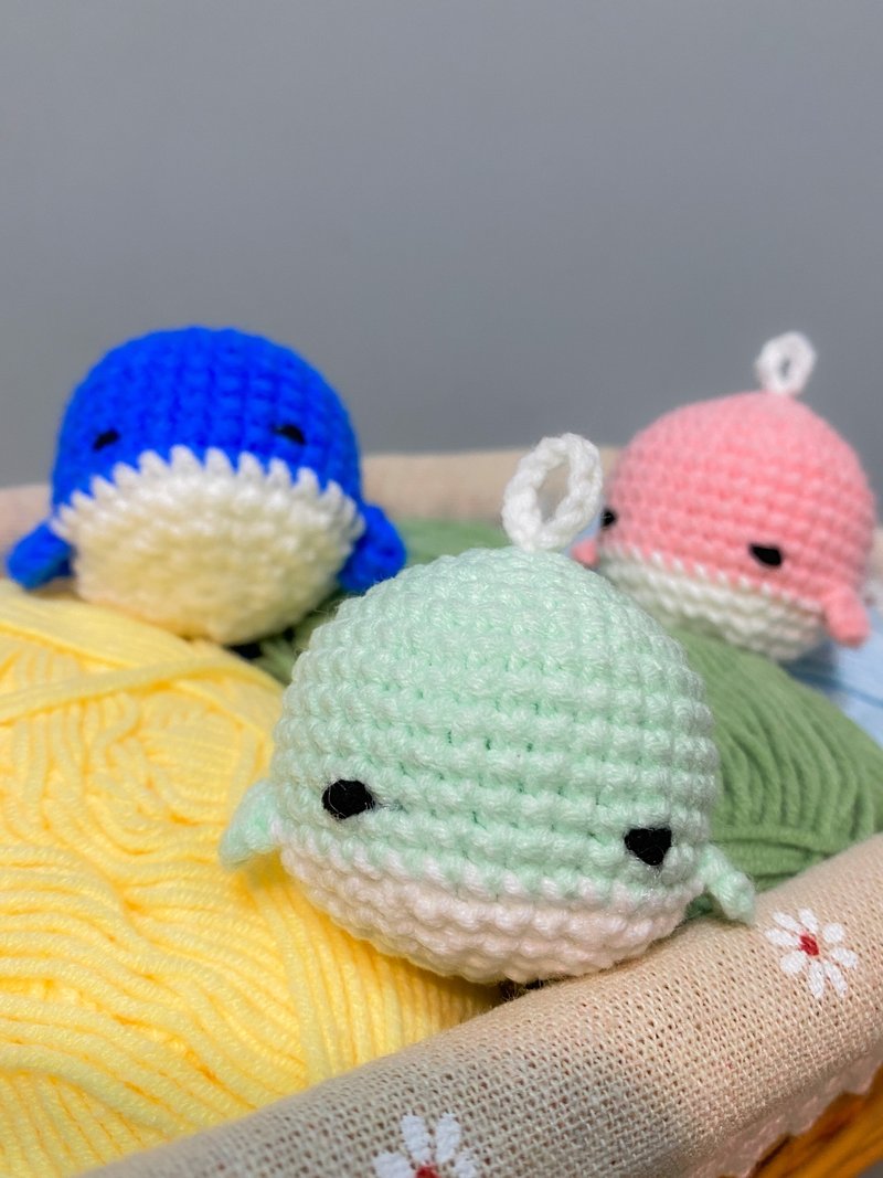 [DIY Material Pack] Sleeping Little Whale Crochet Material Pack (S size) - Knitting, Embroidery, Felted Wool & Sewing - Cotton & Hemp Blue