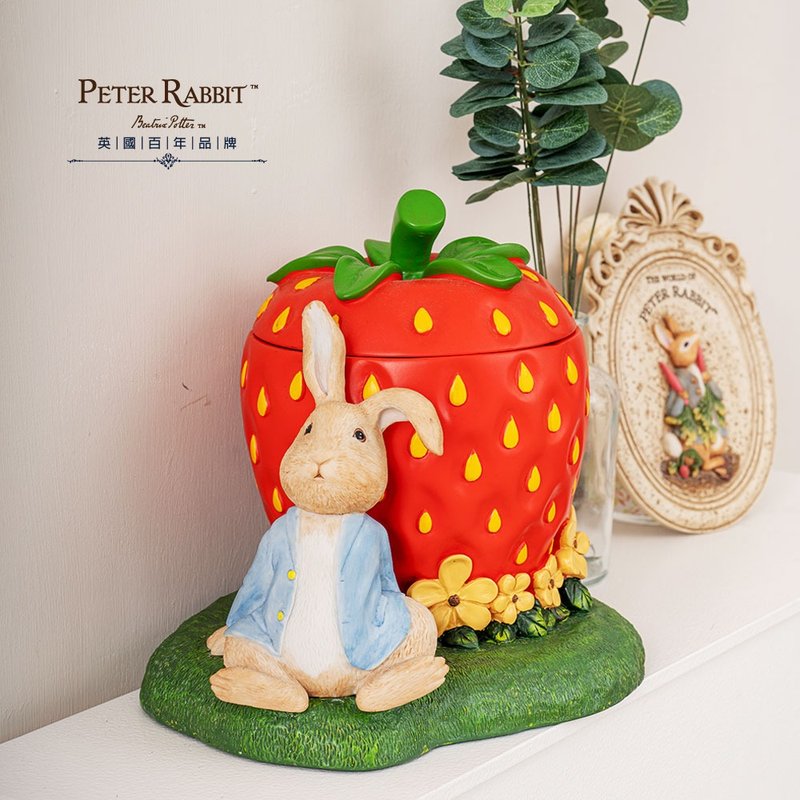 Peter Rabbit Strawberry Storage Box Decoration Key Change Candy Tray House Gift Storage Box Poly - Storage - Other Materials Red