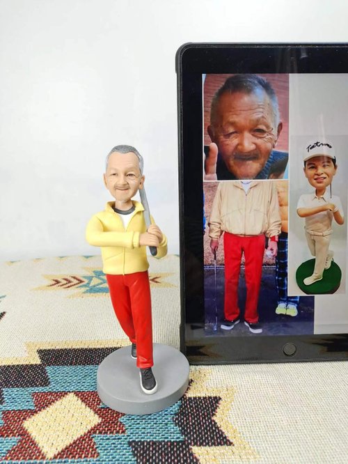 uDesign優湛 客製化人物公仔 人偶 3D人像畫 似顏繪 定製 高爾夫 生日 紀念