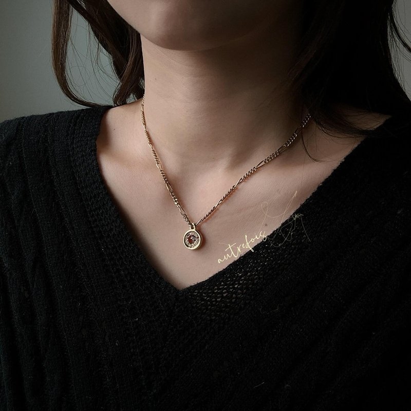 中古 Givenchy 紀帆希 G logo 閃石項鍊 - 項鍊 - 其他金屬 金色