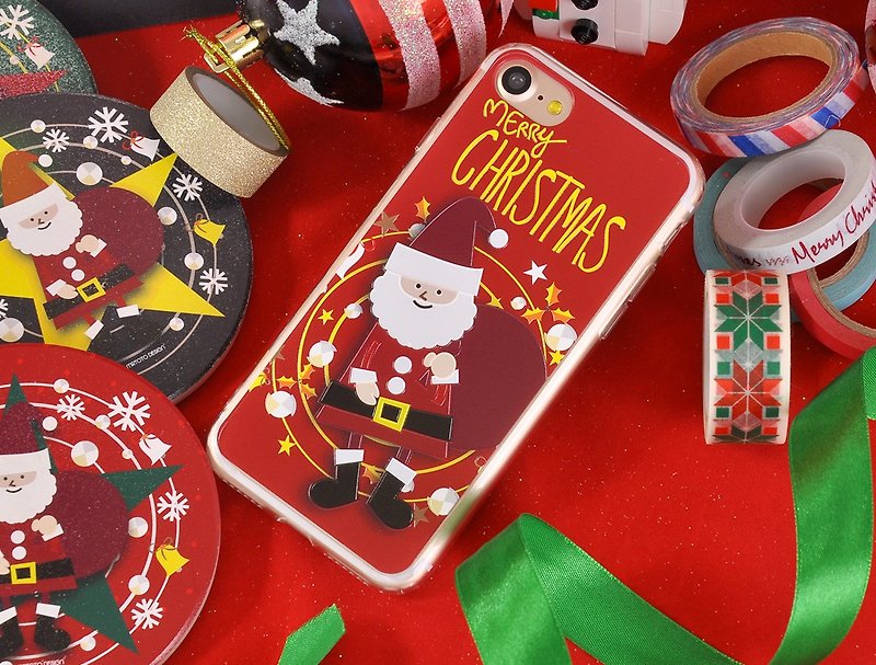 聖誕老人原創設計 iPhone 8 iPhone 8 Plus, iPhone 7 iPhone 7 Plus 手機保護殻可客製 - 手機殼/手機套 - 塑膠 紅色